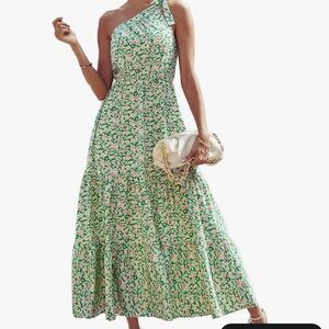 Floral one shoulder dress